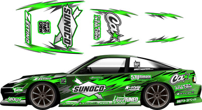 Sticker - complete decoration - Sunoco green line - BlackDrift