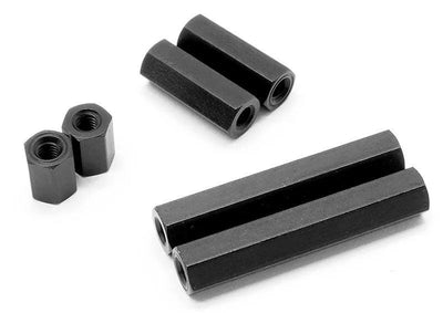 Hexagonal Aluminium Extension Spacer 15mm - Black - Warp-UP Next