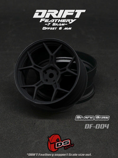 Feathery drift rims (2pcs) - Matte black - +6mm - DS Racing