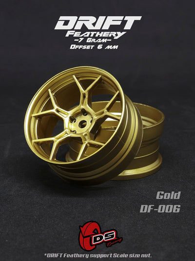 Feathery drift rims (2pcs) - Gold - +6mm - DS Racing