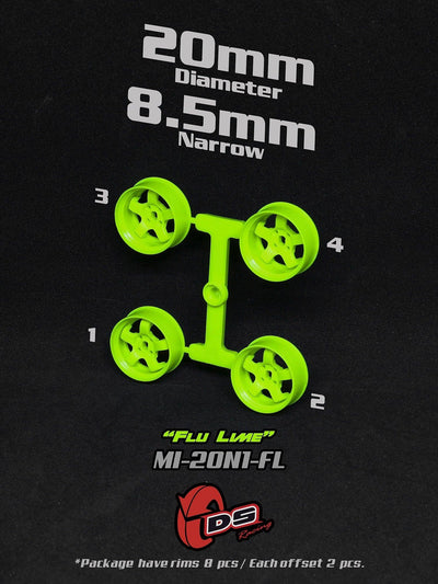 Lime rims Mini Z N - 20mm - 8.5mm - Ds racing