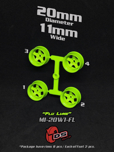Lime rims Mini Z W - 20mm - 11mm - Ds racing