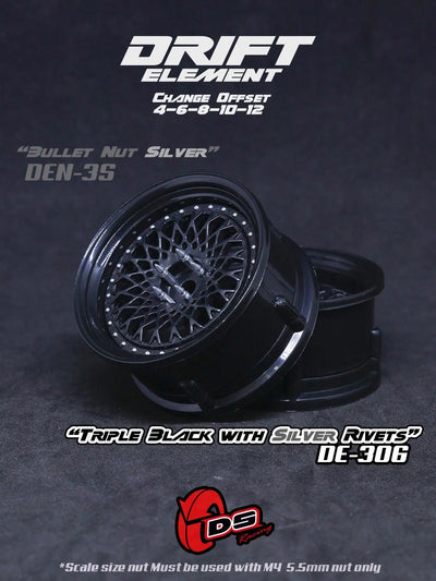 Drift Element Mesh black/grey adjustable rims - DS racing