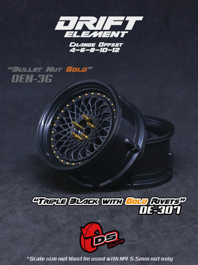 Drift Element Mesh black/gold rims - DS racing