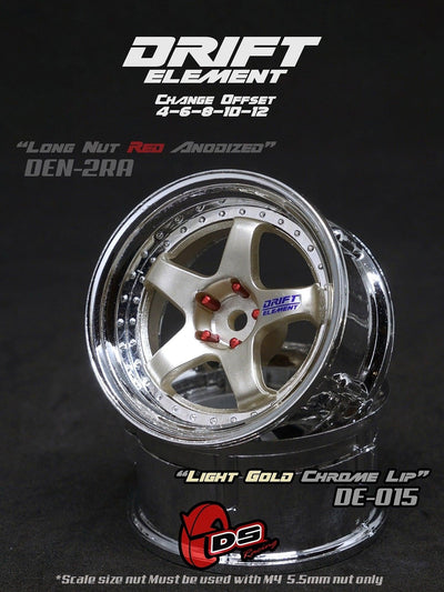 Drift Elements adjustable wheels Light Gold/Chrome/chrome rims - DS Racing
