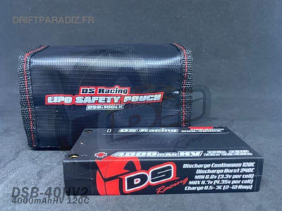 HV LiPo 4000mah short battery pack and bag - 120C - DS RACING