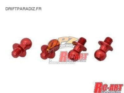 Red 4.3mm Duralium spherical plain bearings (L4mm X M3) - World Pro