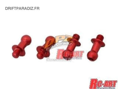 Red 4.3mm Duralium spherical plain bearings (L6mm X M3) - World Pro
